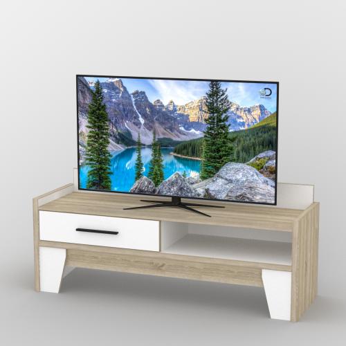 Тумба під телевізор Тиса Мебель ТВ-308 Дуб сонома Білий 60x44x140 см