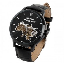 Наручний годинник чоловічий BESTA Skeleton UA Black Чорний (3121)