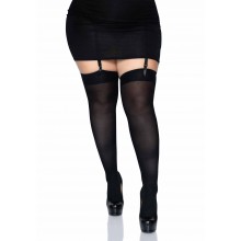 Щільні непрозорі панчохи Leg Avenue Nylon Thigh Highs Black, plus size