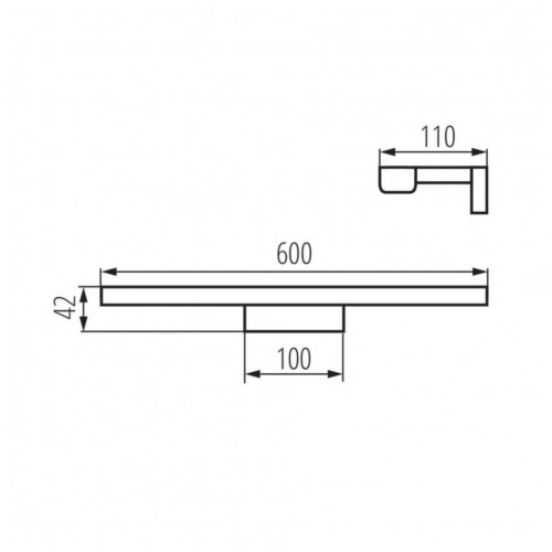 Бра для ванної кімнати Kanlux Asten 60x11x4.2 см Біло-чорний (Kan26684)