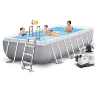 Каркасний басейн Intex 26790-6, 400 х 200 х 122 см (7 900 л/год, драбина, тент, підстилка)