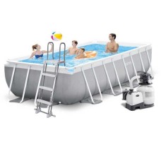 Каркасний басейн Intex 26790-6, 400 х 200 х 122 см (7 900 л/год, драбина, тент, підстилка)