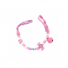 Ланцюжок для пустушки Mega Zayka MGZ-0500(Pink) з дзвіночком