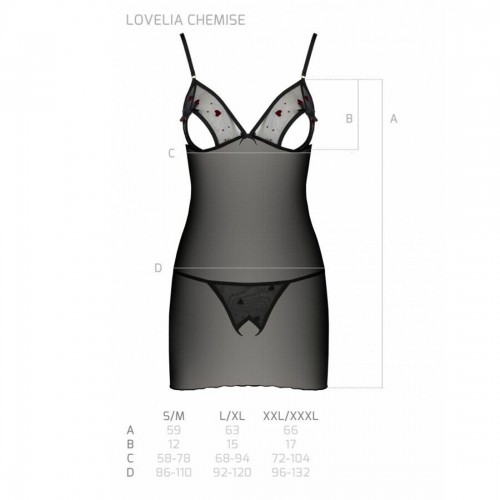 Сорочка з вирізами на грудях + стрінги LOVELIA CHEMISE black S/M - Passion в інтернет супермаркеті PbayMarket!