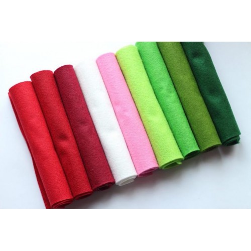 Набір китайського м'якого фетру Pugovichok Пелюстки троянд 9 кольорів для рукоділля та творчості (7157) Набір китайського м'якого фетру Pugovichok Пелюстки троянд 9 кольорів для рукоділля та творчості (7157)