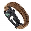 Браслет IP Paracord Flint-Fire + compass brown