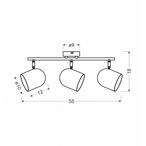 Спот Candellux Azuro 55x18 см Сірий (93-63229) Спот Candellux Azuro 55x18 см Сірий (93-63229)