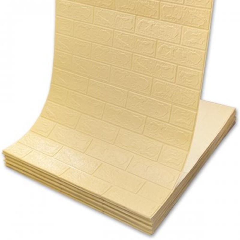 Самоклеюча декоративна 3D панель 3D Loft OS-BG09-3 Під бежеву цеглу в рулоні 3080x700x3мм