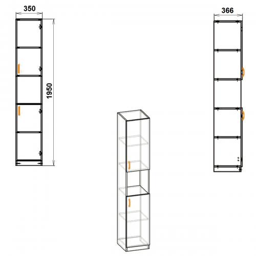 Шафа офісна Компанит КШ-10 Дуб сонома Шафа офісна Компанит КШ-10 Дуб сонома
