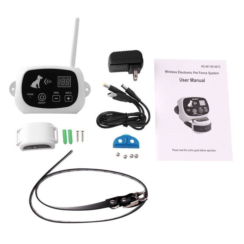 Бездротовий електронний паркан для собак Pet KD-661 з 1-м нашийником, білий
