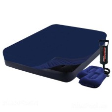 Надувний матрац Intex 64142-3, 137 x 191 x 25 см, з наматрацом-чехом, двома подушками та ручним насосом. Полуторний