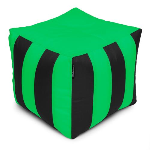 Пуф Кубик Смугастий Оксфорд 40х40 Студія Комфорту Салатовий + Чорний