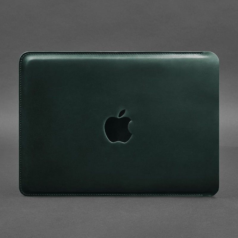 Шкіряний чохол для MacBook 13 дюйм Зелений Crazy Horse BlankNote