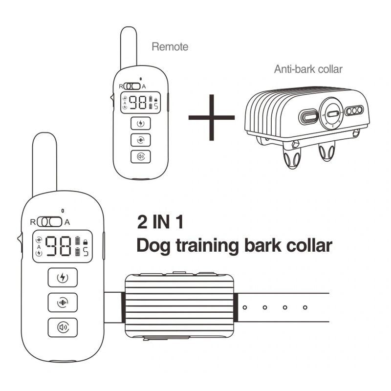 Електронний ошийник для собаки для дресирування + антилай 2 в 1 Dobe DB 500, червоний ремінець