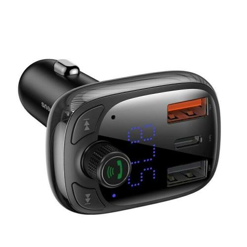 FM-трансмітер модулятор Baseus S-13 Bluetooth 5.0 c функцією зарядки (Чорний, 2xUSB, 1xType-C) FM-трансмітер модулятор Baseus S-13 Bluetooth 5.0 c функцією зарядки (Чорний, 2xUSB, 1xType-C)