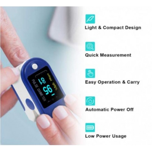 Пульсоксиметр Pulse Oximeter Healer AD807 електронний на палець Синій в інтернет супермаркеті PbayMarket!