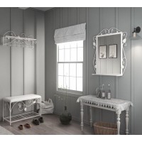 Комплект передпокою: вішалка/пуф/дзеркало Tenero Хілтон Білий (1590) Комплект передпокою: вішалка/пуф/дзеркало Tenero Хілтон Білий (1590)