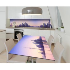 Наклейка 3Д вінілова на стіл Zatarga «Місто майбутнього» 600х1200 мм для будинків, квартир, столів, кав'ярень.