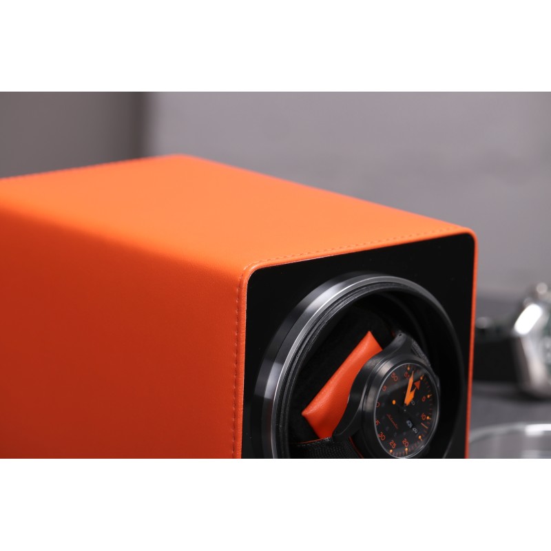 Шкатулка Salvadore для підзаводу 1 годинника MBPU/411/OR 11х11х17,5 см Помаранчево-чорний