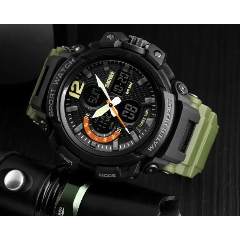 Чоловічий наручний годинник Skmei 1343 Halk Зелений