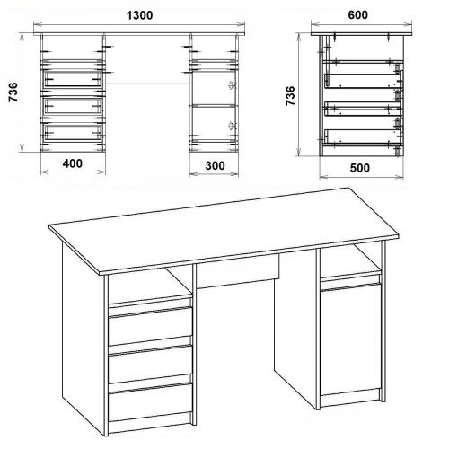 Стіл письмовий Декан-2 Компанит дуб сонома Стіл письмовий Декан-2 Компанит дуб сонома