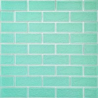 Самоклеюча стінова панель Sticker Wall  3D NEW CULTURAL WALL 70*70cm*5mm GREEN+SILVER (D) SW-00001803