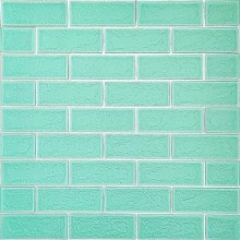 Самоклеюча стінова панель Sticker Wall  3D NEW CULTURAL WALL 70*70cm*5mm GREEN+SILVER (D) SW-00001803