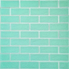 Самоклеюча стінова панель Sticker Wall  3D NEW CULTURAL WALL 70*70cm*5mm GREEN+SILVER (D) SW-00001803