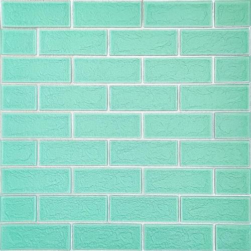 Самоклеюча стінова панель Sticker Wall  3D NEW CULTURAL WALL 70*70cm*5mm GREEN+SILVER (D) SW-00001803