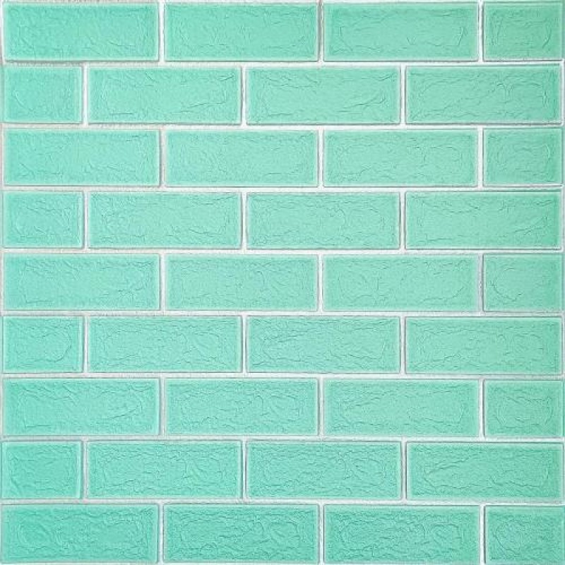 Самоклеюча стінова панель Sticker Wall  3D NEW CULTURAL WALL 70*70cm*5mm GREEN+SILVER (D) SW-00001803