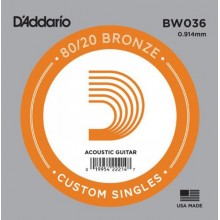 Струна D'Addario BW036 80/20 Bronze .036