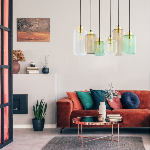 Люстра TK Lighting Marco 66x130 см Чорно-золотистий (TK3328)