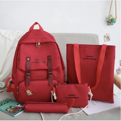 Рюкзак шкільний для дівчинки Hoz 4 в 1 VV 6 Червоний (SK001597) в інтернет супермаркеті PbayMarket!