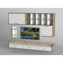 Стінка в вітальню Тиса Мебель Вітальня-212 Сонома Білий 1200x316x1990 мм