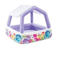 Дитячий надувний басейн Intex 57470 «Акваріум» зі знімним навісом, бузковий, 157 х 157 х 122  (24) см