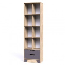 Шафа-Стелаж Тиса Мебель Модуль-102 Дуб сонома Графіт 205x40x60 см