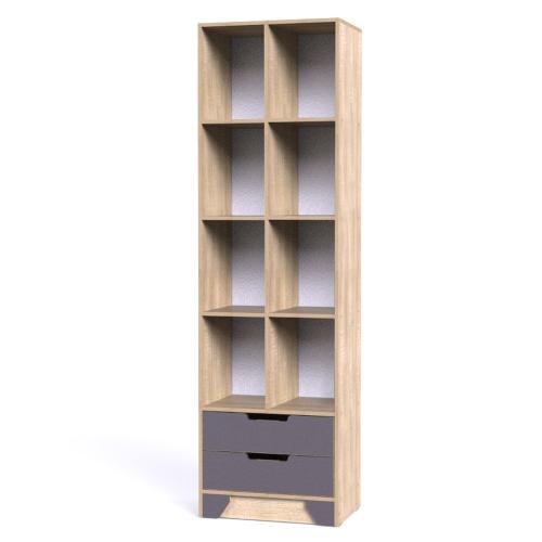 Шафа-Стелаж Тиса Мебель Модуль-102 Дуб сонома Графіт 205x40x60 см