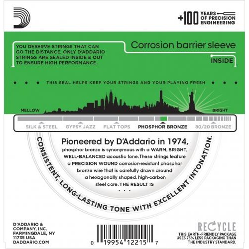 Струни для акустичної гітари D'Addario EJ18 Phosphor Bronze Heavy Acoustic Guitar Strings 14/59 Струни для акустичної гітари D'Addario EJ18 Phosphor Bronze Heavy Acoustic Guitar Strings 14/59