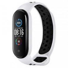 Ремінець Double Color Strap для Xiaomi Mi Band 5/6 White-Black