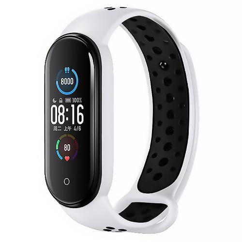 Ремінець Double Color Strap для Xiaomi Mi Band 5/6 White-Black Ремінець Double Color Strap для Xiaomi Mi Band 5/6 White-Black