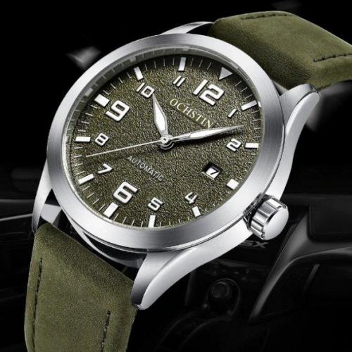 Водостійкий механічний годинник Ochstin Military silver