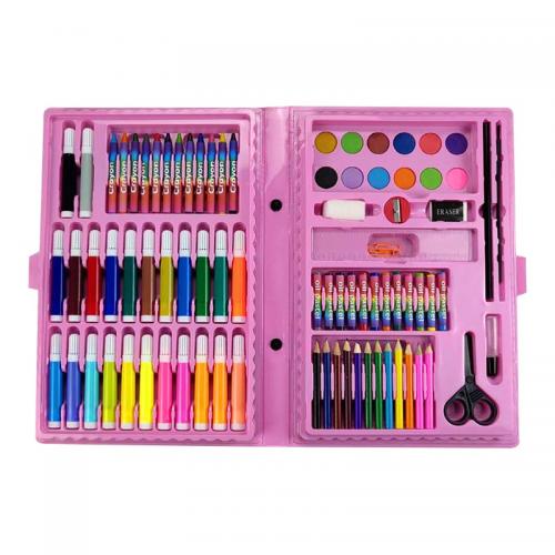 Дитячий набір для малювання No Brand ART set Rainbow комплект для дитячої творчості в кейсі 86 предметів Рожевий Дитячий набір для малювання No Brand ART set Rainbow комплект для дитячої творчості в кейсі 86 предметів Рожевий