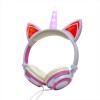 Навушники Linx Unicorn Ear Headphone з вушками Єдиноріг LED Рожевий (2996)