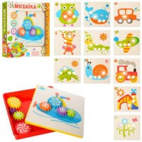 Мозаїка з великими деталями Metr+ Шестеренки 12 картинок Різнокольоровий (3569)