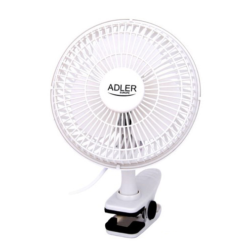 Настільний вентилятор Adler AD 7317 з прищіпкою Білий Настільний вентилятор Adler AD 7317 з прищіпкою Білий