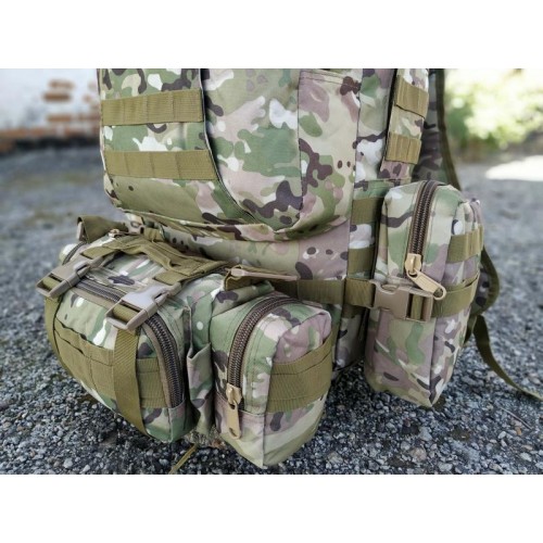 Тактичний великий рюкзак з підсумками TacticBag 45-55 л Камуфляж (1628818710) Тактичний великий рюкзак з підсумками TacticBag 45-55 л Камуфляж (1628818710)
