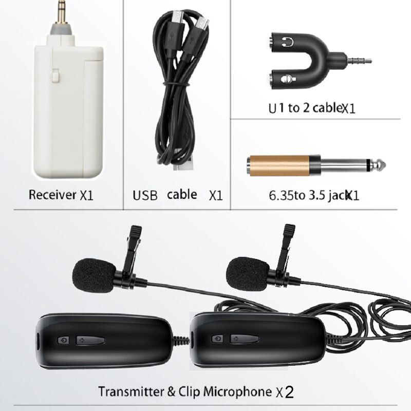 Бездротовий мікрофон для телефону, смартфона з 2-ма мікрофонами Savetek P8-UHF (100727)