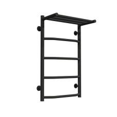 Рушникосушарка водяна Трапеція з полицею П5 400х700 Deffi Чорний (C.TP.70.40.5.B.A)