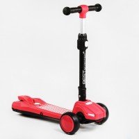 Самокат триколісний складане кермо світло звук дим Best Scooter MAXI 60 кг Red (111438)