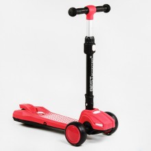 Самокат триколісний складане кермо світло звук дим Best Scooter MAXI 60 кг Red (111438)